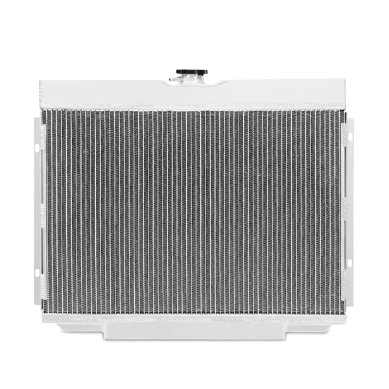 White aluminum radiator for Ford Mustang big block Mishimoto 68-70 performance upgrade