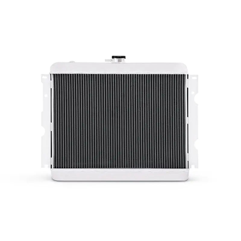 White aluminum radiator for Plymouth Barracuda with big block engine upgrade