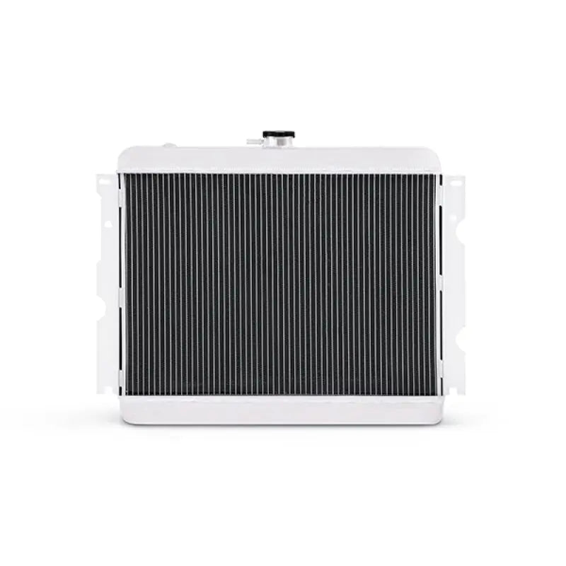White aluminum radiator for Plymouth Barracuda with big block engine upgrade
