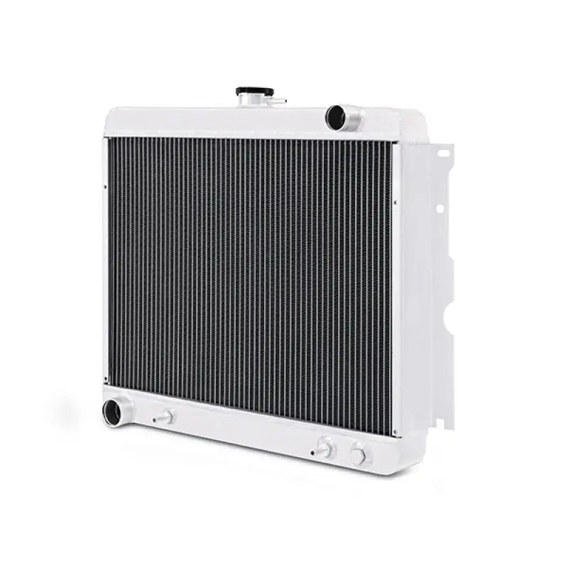 White aluminum radiator for Plymouth Barracuda with big block engine by Mishimoto