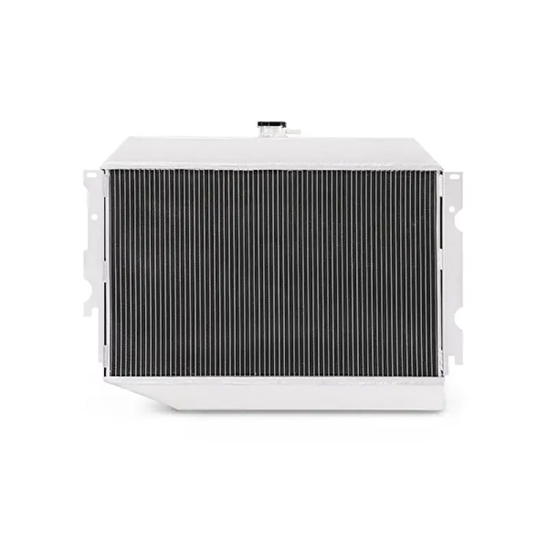 Silver aluminum radiator for Plymouth Barracuda with small block engine upgrade