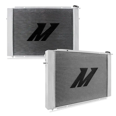 Two silver aluminum radiators for improved cooling efficiency in Holden Commodore VP/VR/VS V8