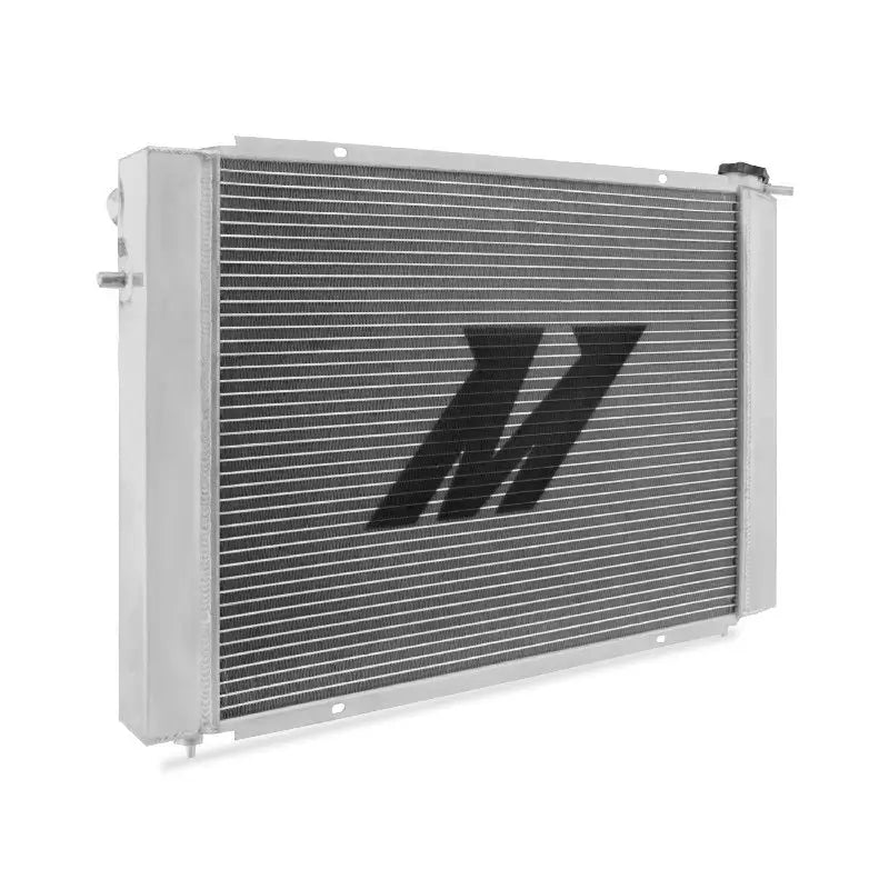 Silver aluminum radiator with black logo for Holden Commodore boosting cooling efficiency