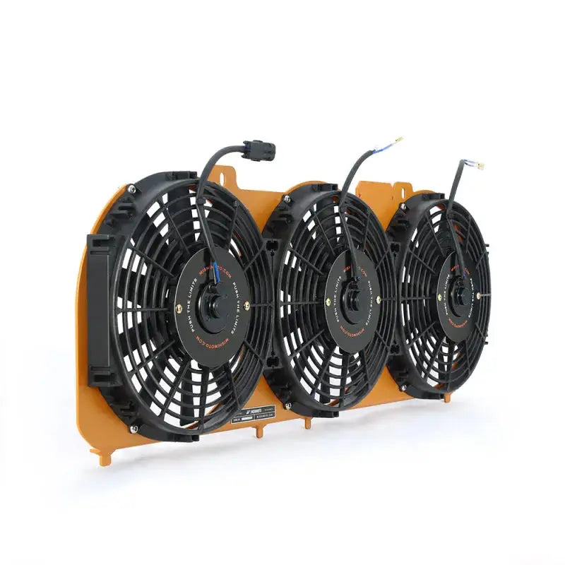 Triple electric cooling fan assembly for Jeep Cherokee with performance aluminum fan shroud