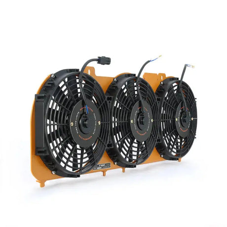 Triple electric cooling fan assembly for Jeep Cherokee with performance aluminum fan shroud