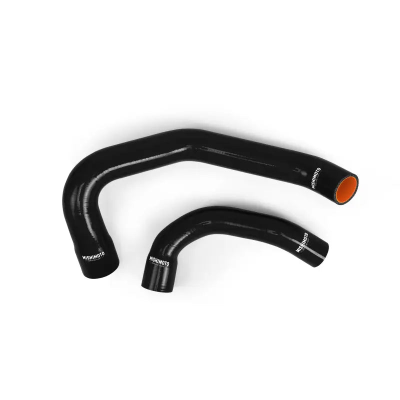 Black silicone radiator hoses in Mishimoto Jeep Wrangler YJ hose kit for durable cooling