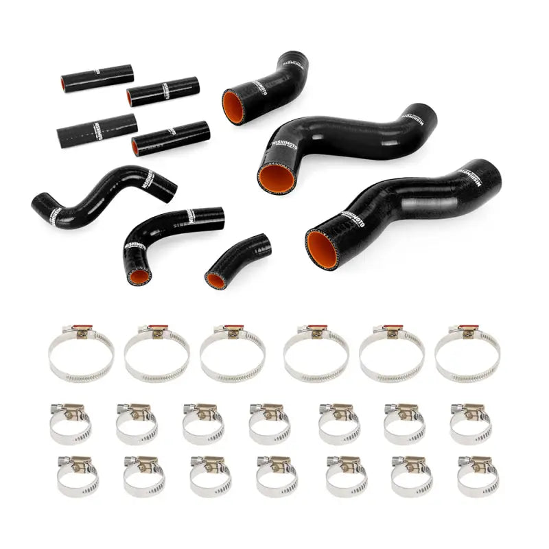Black silicone radiator and heater hose kit with clamps for Land Cruiser repairs