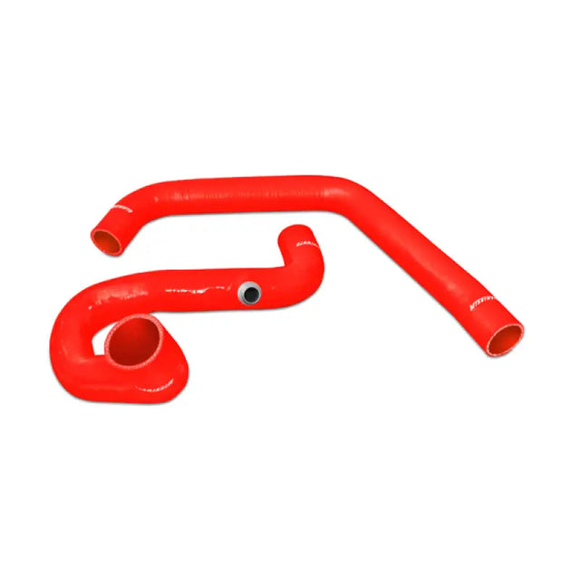 Red silicone coolant hoses in Mishimoto 96-00 Chevrolet Duramax hose kit