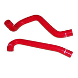 Red silicone hoses from Mishimoto Jeep Wrangler hose kit for 97-02 models