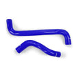 Blue silicone hoses for Chevy Corvette Z06 radiator upgrade in Mishimoto kit