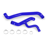 Blue silicone radiator hose with metal clamps from Mishimoto Ford F-150 radiator hose kit