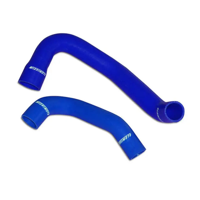 Blue silicone hoses from Mishimoto Jeep Wrangler hose kit for 97-04 Jeep Wragler
