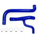 Blue silicone radiator hoses with metal clamps from Mishimoto Ford F-150 4.6L kit