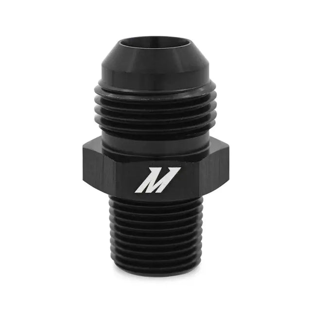 Black metal threaded adapter NPT fitting for Mishimoto aluminum -6AN to 1/8 NPT