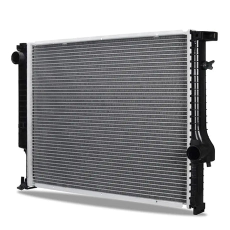 Automotive replacement radiator with black plastic tanks for Mishimoto BMW E36 3-Series