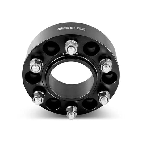 Black Mishimoto Borne Off-Road wheel spacers with bolts for 5x150 vehicles