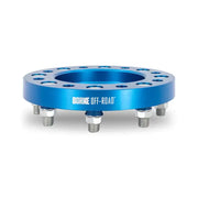 Blue Mishimoto Borne off-road wheel spacers with studs for maximum fit and style