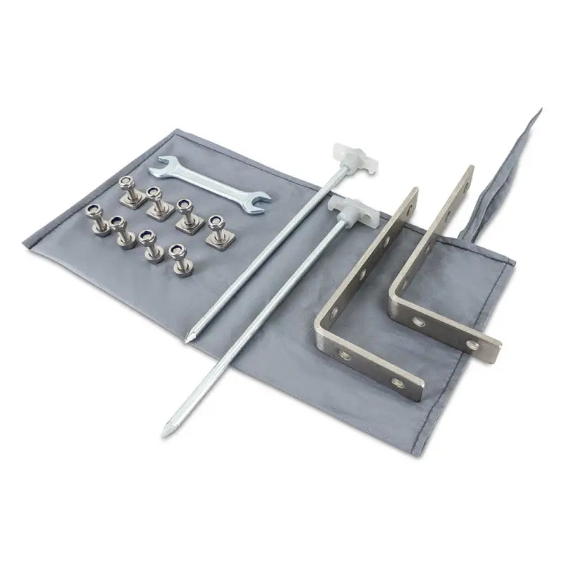 Tent hardware kit for Mishimoto Borne Rooftop Awning in grey, easy setup accessory