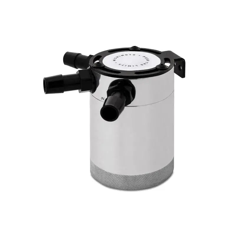 Polished mishimoto compact baffled oil catch can for efficient baffled oil catch system