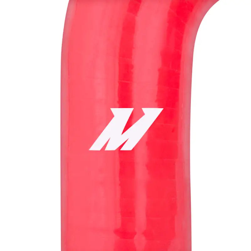 Red silicone radiator hose with white Mishimoto logo for Datsun 240Z cooling upgrade
