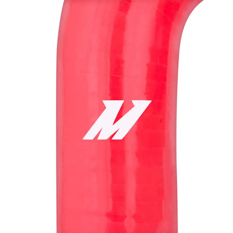 Red silicone radiator hose with white Mishimoto logo for Datsun 240Z cooling upgrade
