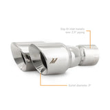Mishimoto Dual Offset Tips 2.5in Inlet 3in Outlet Slash Cut - Polished - Mishimoto