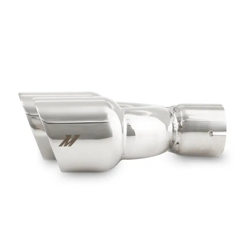 Mishimoto Dual Offset Tips 2.5in Inlet 3in Outlet Slash Cut - Polished - Mishimoto