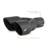 Mishimoto Dual Offset Tips 2.5in Inlet 3in Outlet Slash Cut - Black - Mishimoto