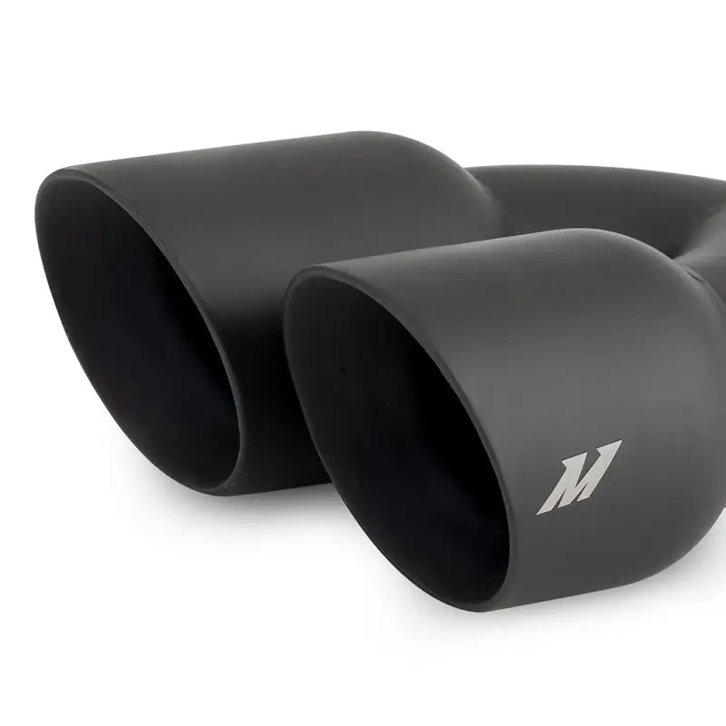 Mishimoto Dual Offset Tips 2.5in Inlet 3in Outlet Slash Cut - Black - Mishimoto