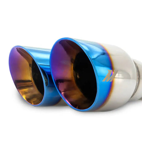 Mishimoto Dual Offset Tips 2.5in Inlet 3in Outlet Slash Cut - Burnt - Forced Induction