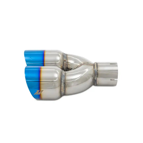 Mishimoto Dual Offset Tips 2.5in Inlet 3in Outlet Slash Cut - Burnt - Forced Induction