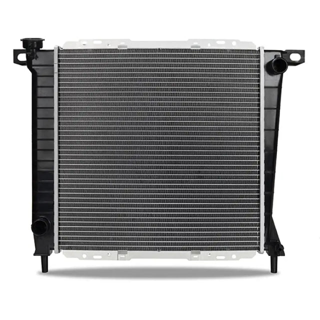 Automotive radiator with black plastic tanks for Mishimoto Ford Bronco replacement radiator