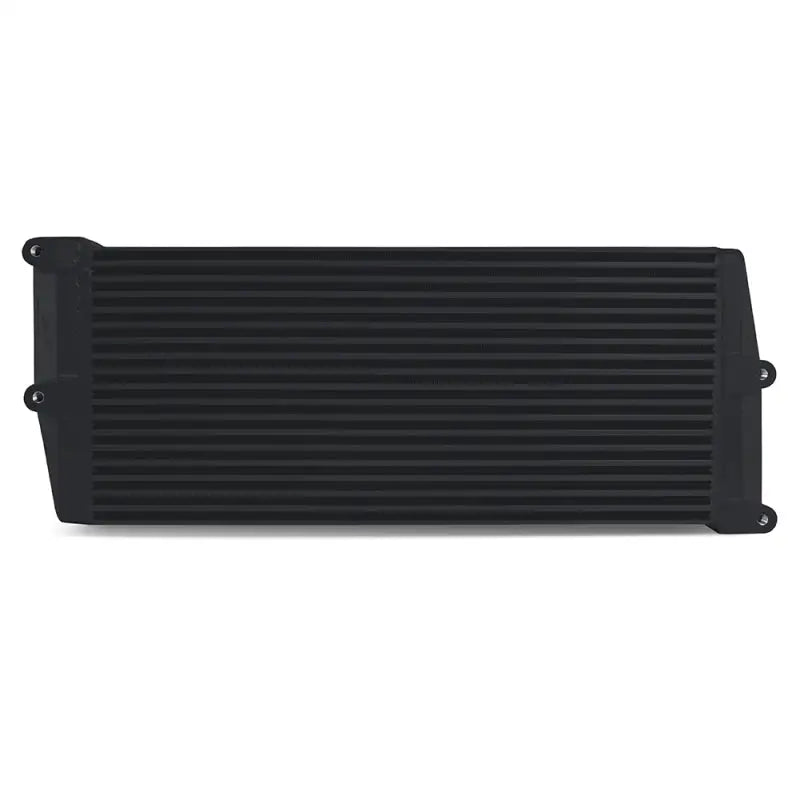 Black rectangular Mishimoto Heavy-Duty Oil Cooler for high-performance engines