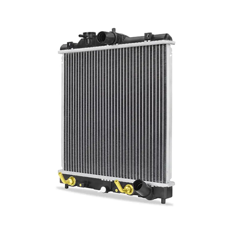 Automotive radiator with black plastic fittings for Mitsubishi Honda Civic replacement repair