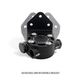 Black oil catch can with adjustable bracket for Mishimoto M22 remote oil filter mount