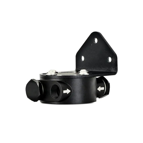 Black oil filter relocation kit for Mishimoto M22 x 1.5 remote oil filter mount