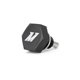 Black hexagonal magnetic oil drain plug for MISHIMOTO M22-1.5 drain plug upgrade