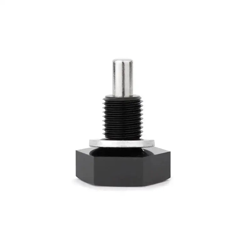 Black and silver magnetic oil drain plug for Mishimoto M22-1.5 engine oil drain plug