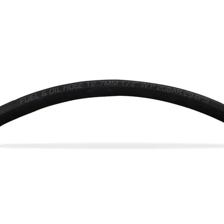 Curved black Mishimoto push lock hose for fuel and oil, -8AN lock hose, 120in