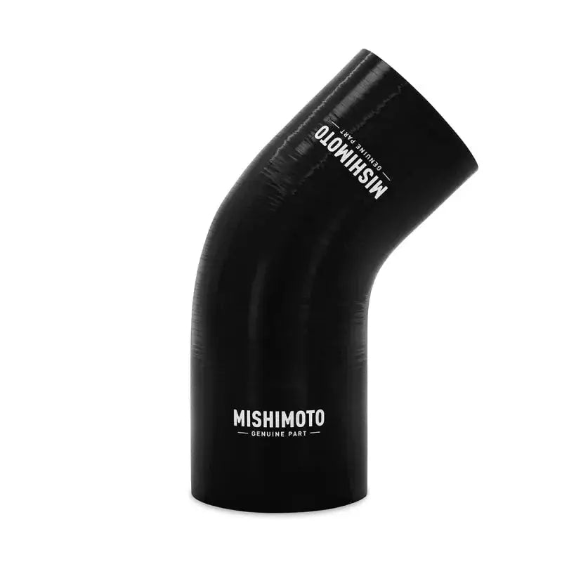 Black mishimoto silicone reducer hose for seamless 45 degree connection in your build
