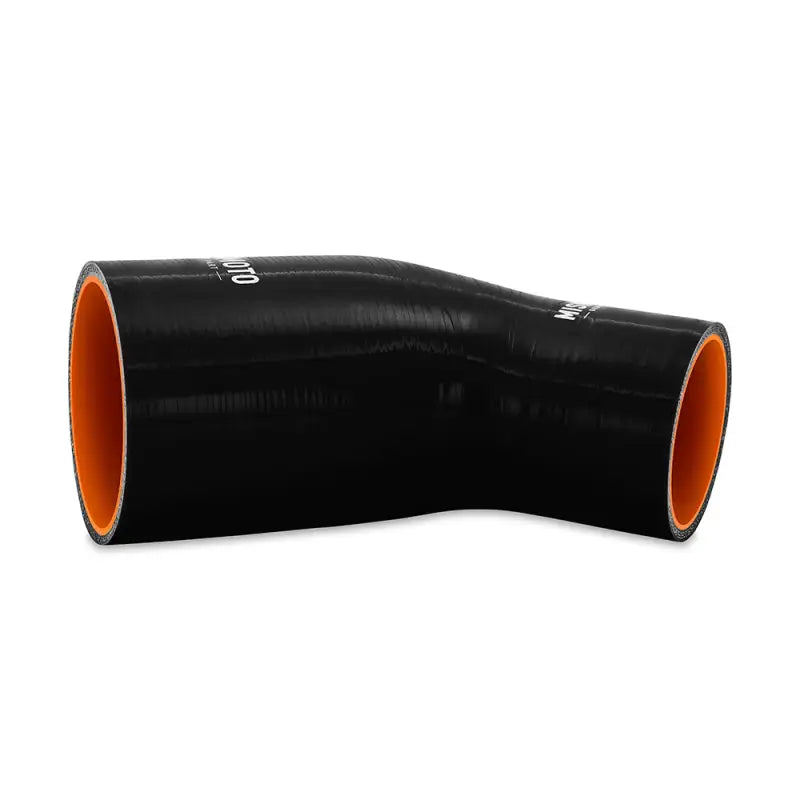 Black silicone hose with orange interior mishimoto silicone reducer coupler for 2.25 to 3 inches