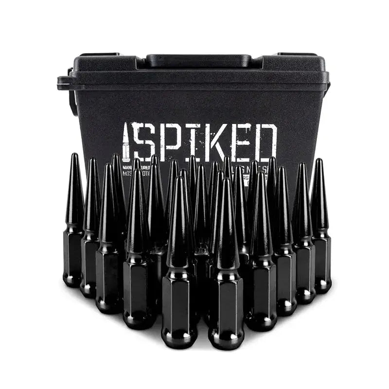 Mishimoto Steel Spiked Lug Nuts M12 x 1.5 24pc Set Black - Wheel and Tire Accessories