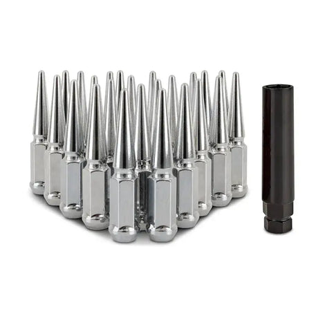 Mishimoto Steel Spiked Lug Nuts M12 x 1.5 24pc Set Chrome - Wheel and Tire Accessories