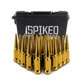 Mishimoto Steel Spiked Lug Nuts M12 x 1.5 24pc Set Gold - Wheel and Tire Accessories