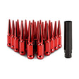 Mishimoto Steel Spiked Lug Nuts M12 x 1.5 24pc Set Red - Wheel and Tire Accessories