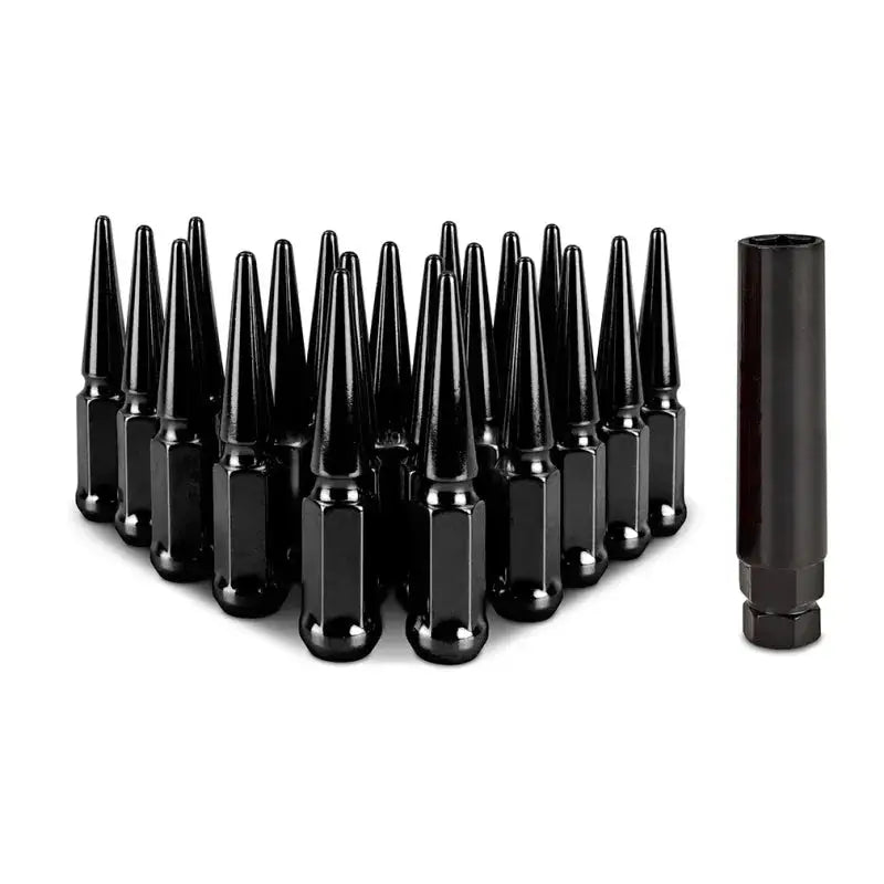 Mishimoto Steel Spiked Lug Nuts M12x1.5 20pc Set - Black - Wheel and Tire Accessories