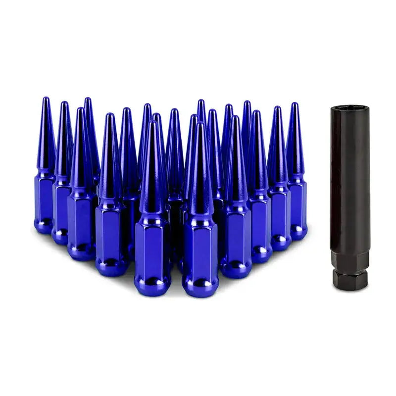 Mishimoto Steel Spiked Lug Nuts M12x1.5 20pc Set - Blue - Wheel and Tire Accessories