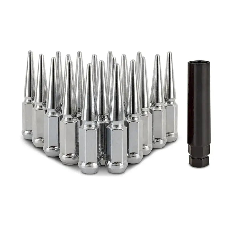 Mishimoto Steel Spiked Lug Nuts M12x1.5 20pc Set - Chrome - Wheel and Tire Accessories