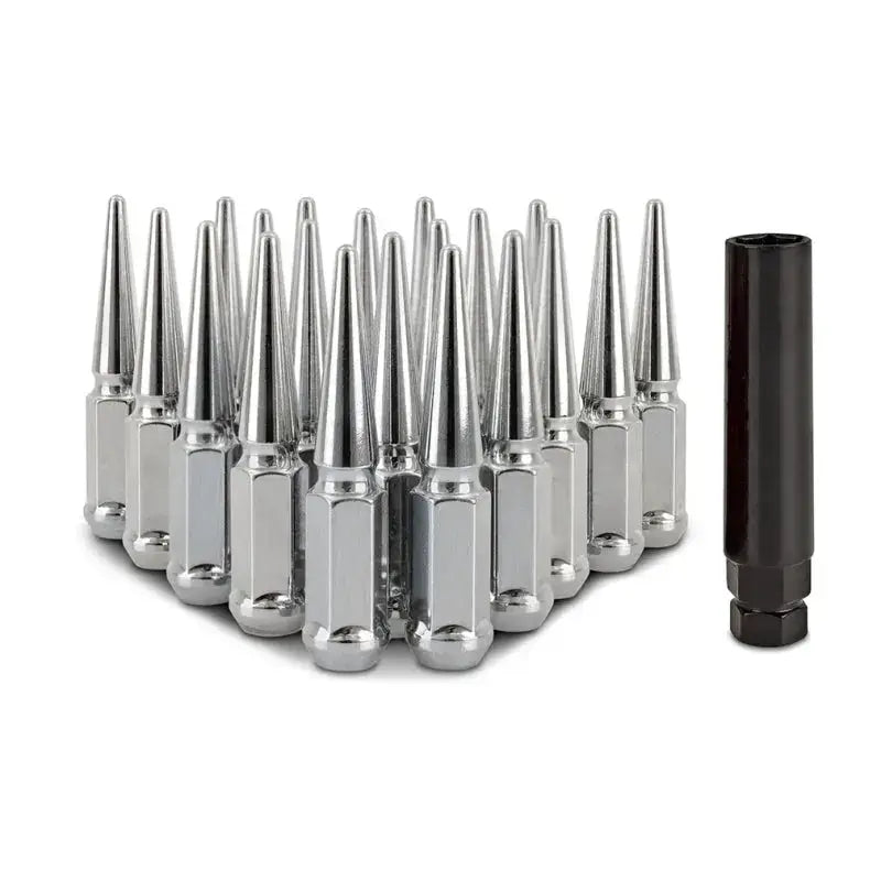 Mishimoto Steel Spiked Lug Nuts M12x1.5 20pc Set - Chrome - Wheel and Tire Accessories