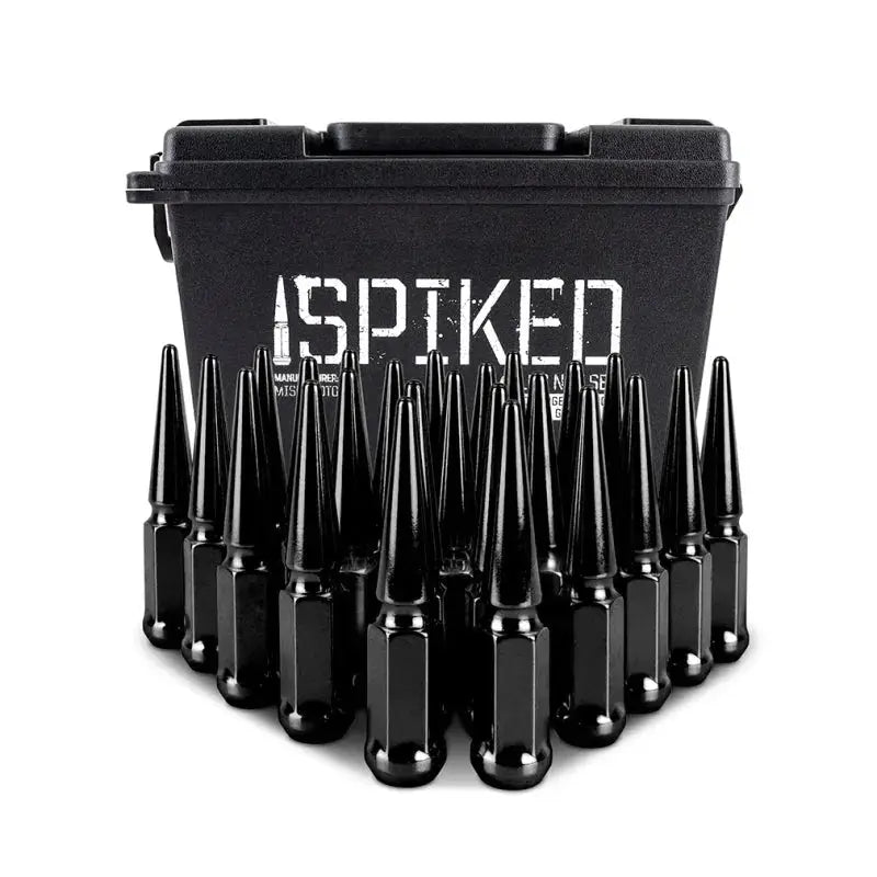 Mishimoto Steel Spiked Lug Nuts M14 x 1.5 24pc Set Black - Wheel and Tire Accessories